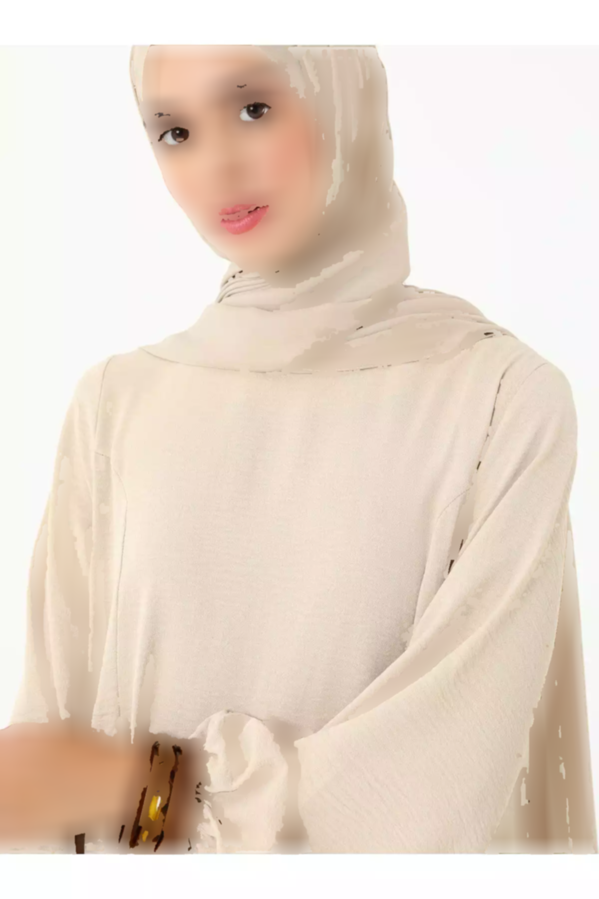 پیراهن برش گشاد طرحدار چیندار رنگ سنگی رفکا برند Refka کد 1753720991