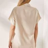 پیراهن گشاد کتان خفاشی سنگی زنانه برند Olalook کد 1753665671