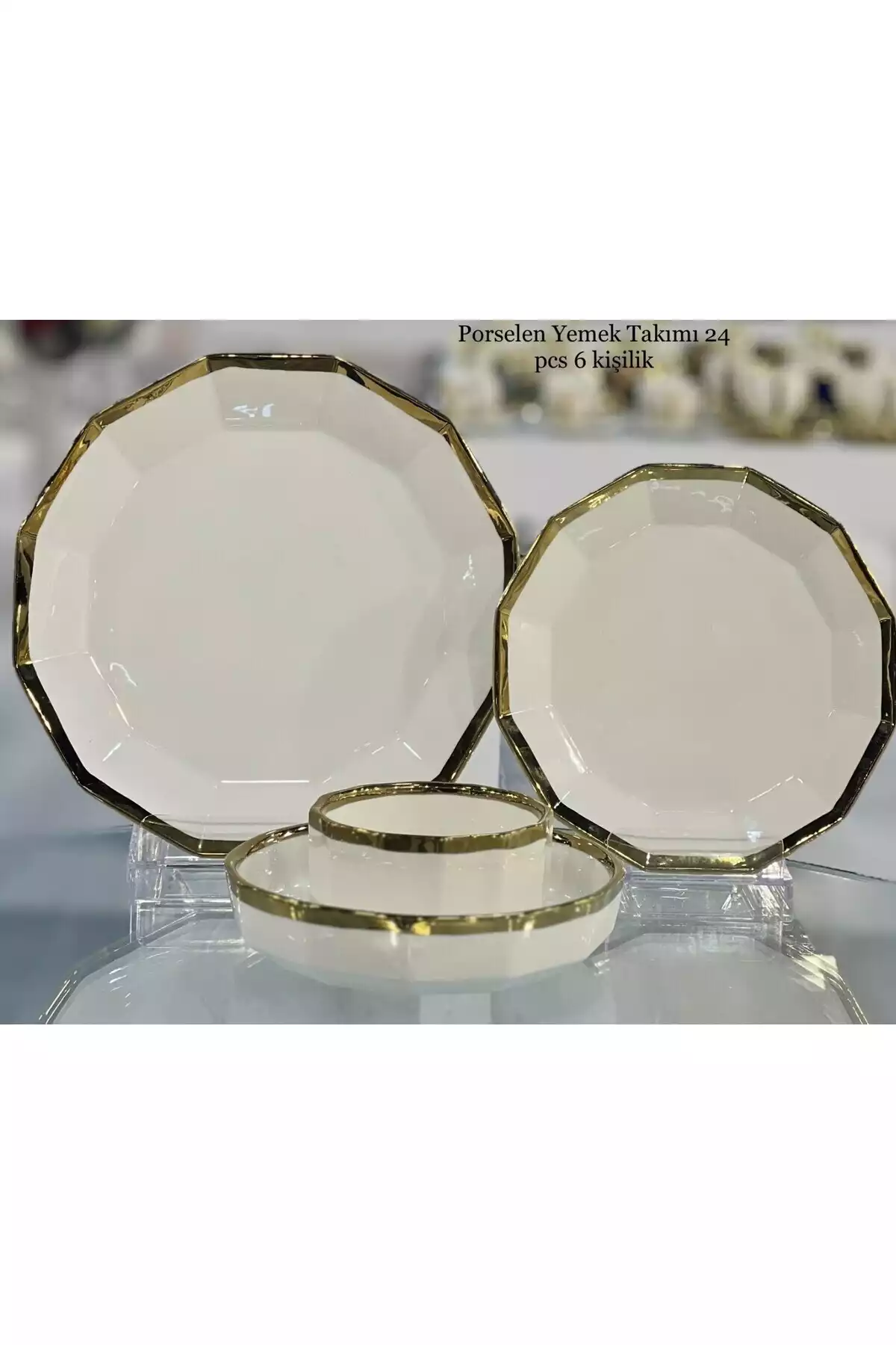 سرویس غذاخوری چینی 6نفره 24تکه طلایی برند decovien کد 1753907586