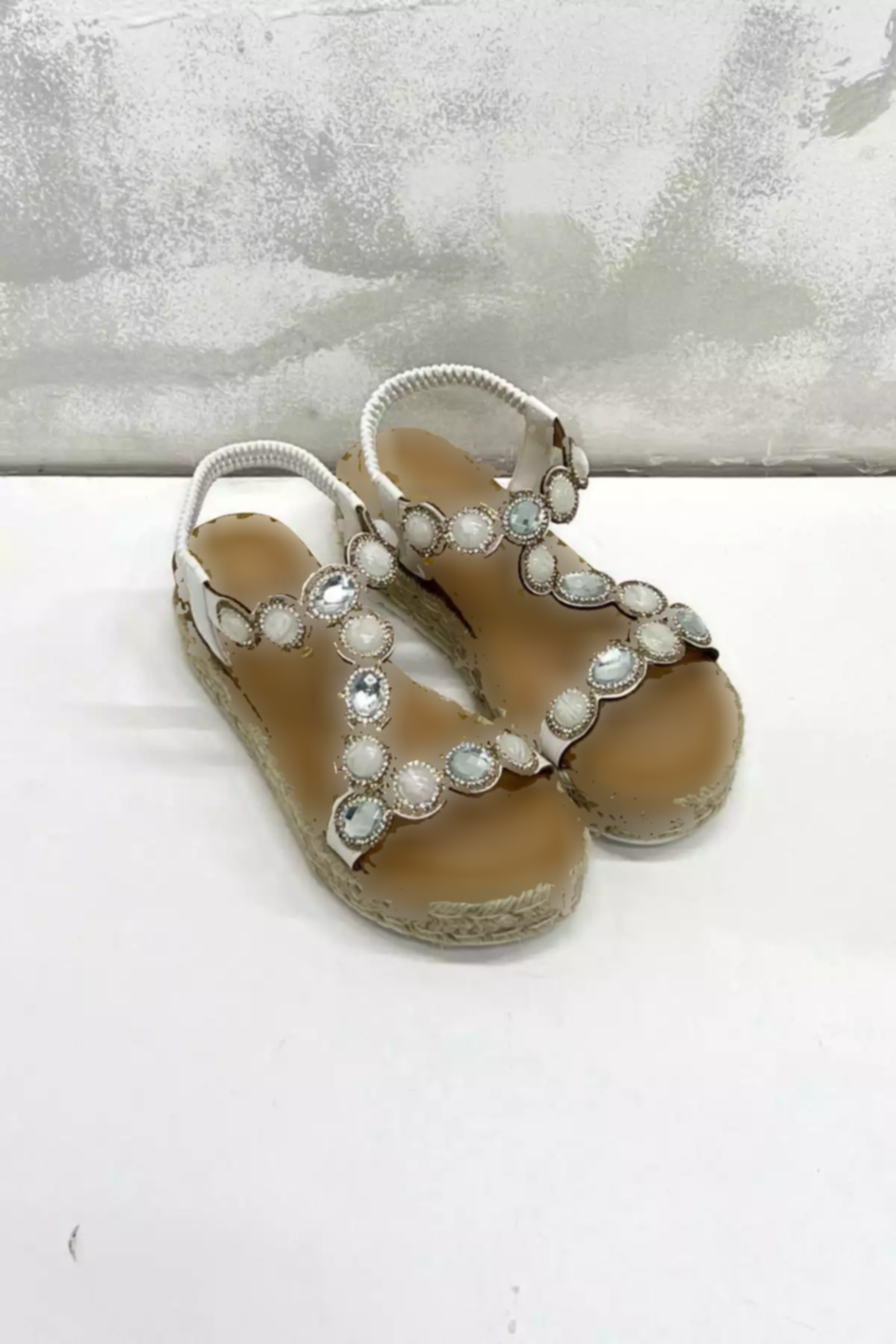 صندل کف حصیری سفید زنانه برند inizio کد 1753713669