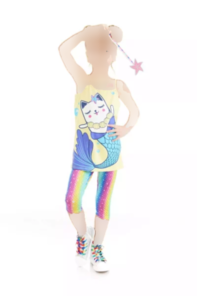 ست تایت تونیک آبی دخترانه گربه برند Denokids کد 1753832474