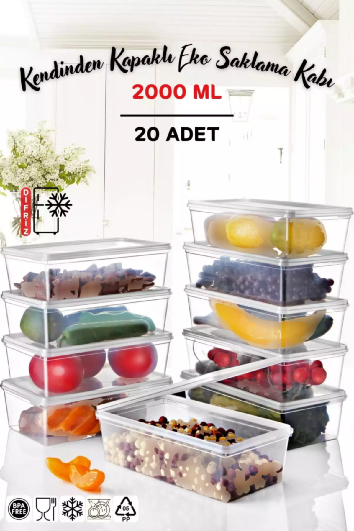 ظرف نگهداری 2lt دربدار 20عدد عمیق به فریزر برند Nandy Home کد 1753567931