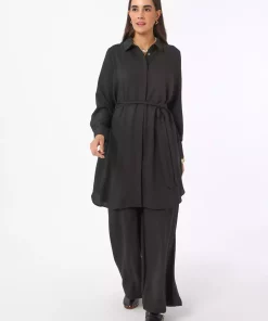 ست دوتایی تونیک نرم رفکا مشکی شلوار برند Refka کد 1753361528