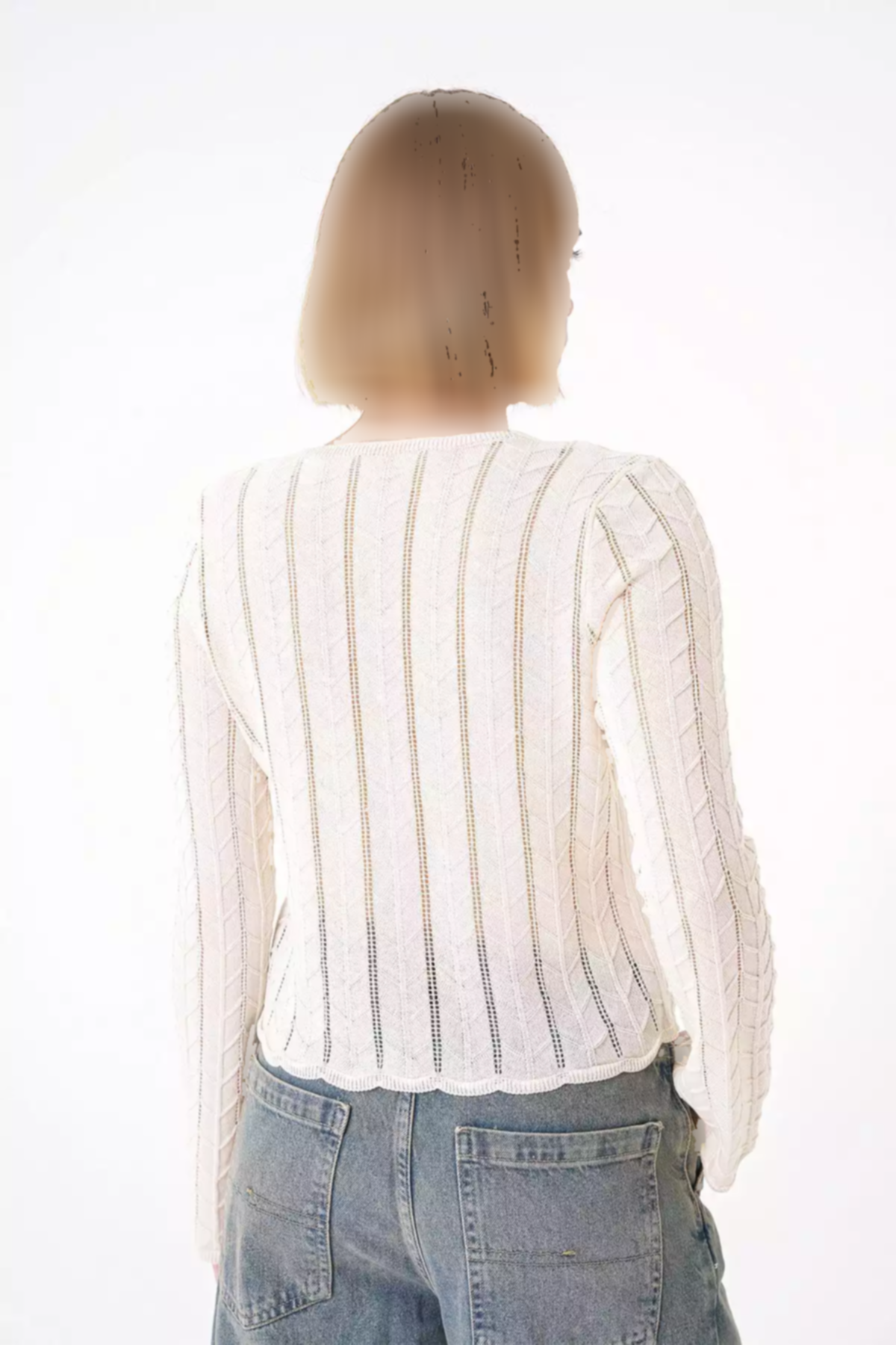 بافتنی طناب گرهدار طرحدار یقه هفت وانیلی استاندارد زنانه برند CHUBA کد 1753695669