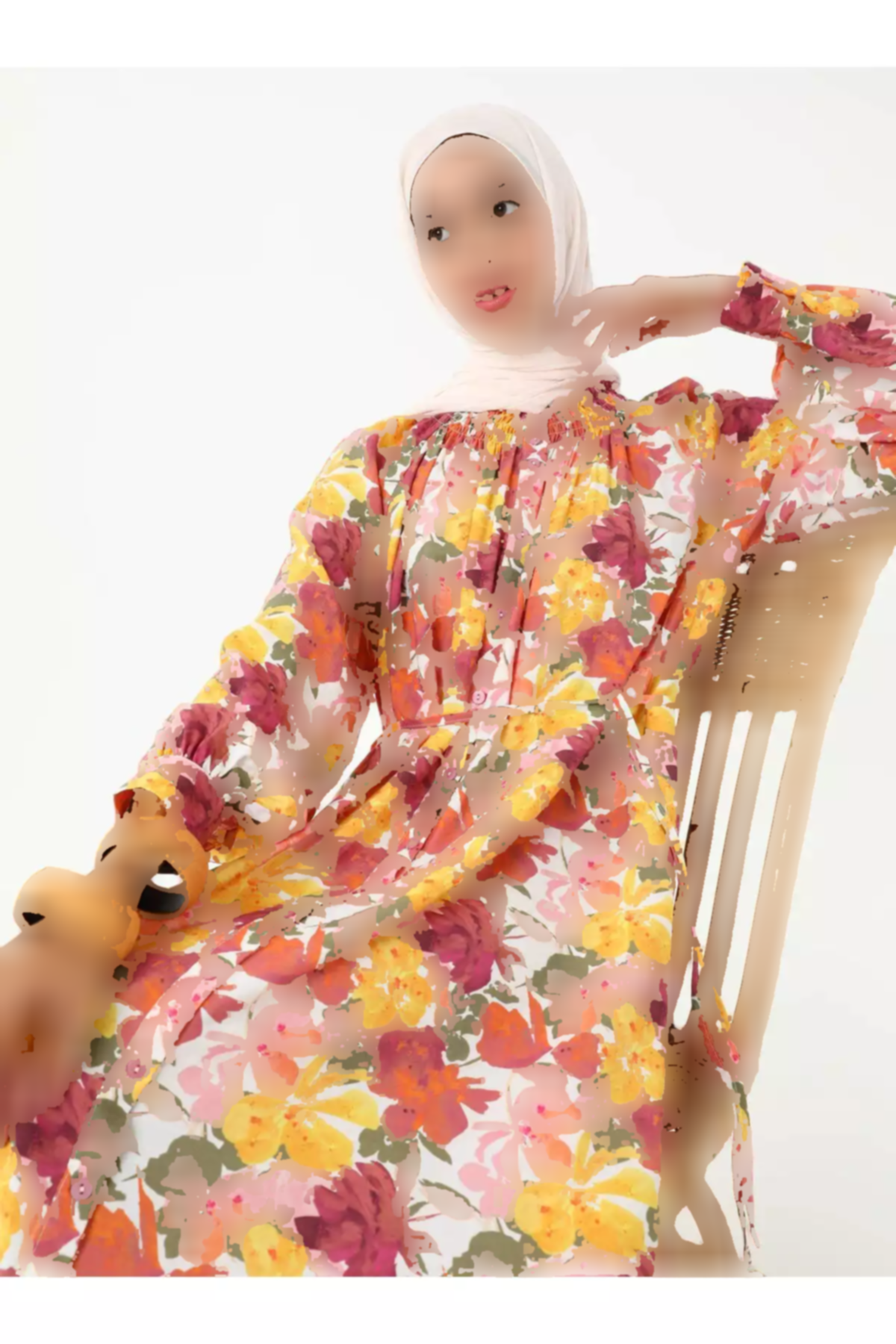 پیراهن یقه طرحدار چند رنگ رفکا برند Refka کد 1753726868