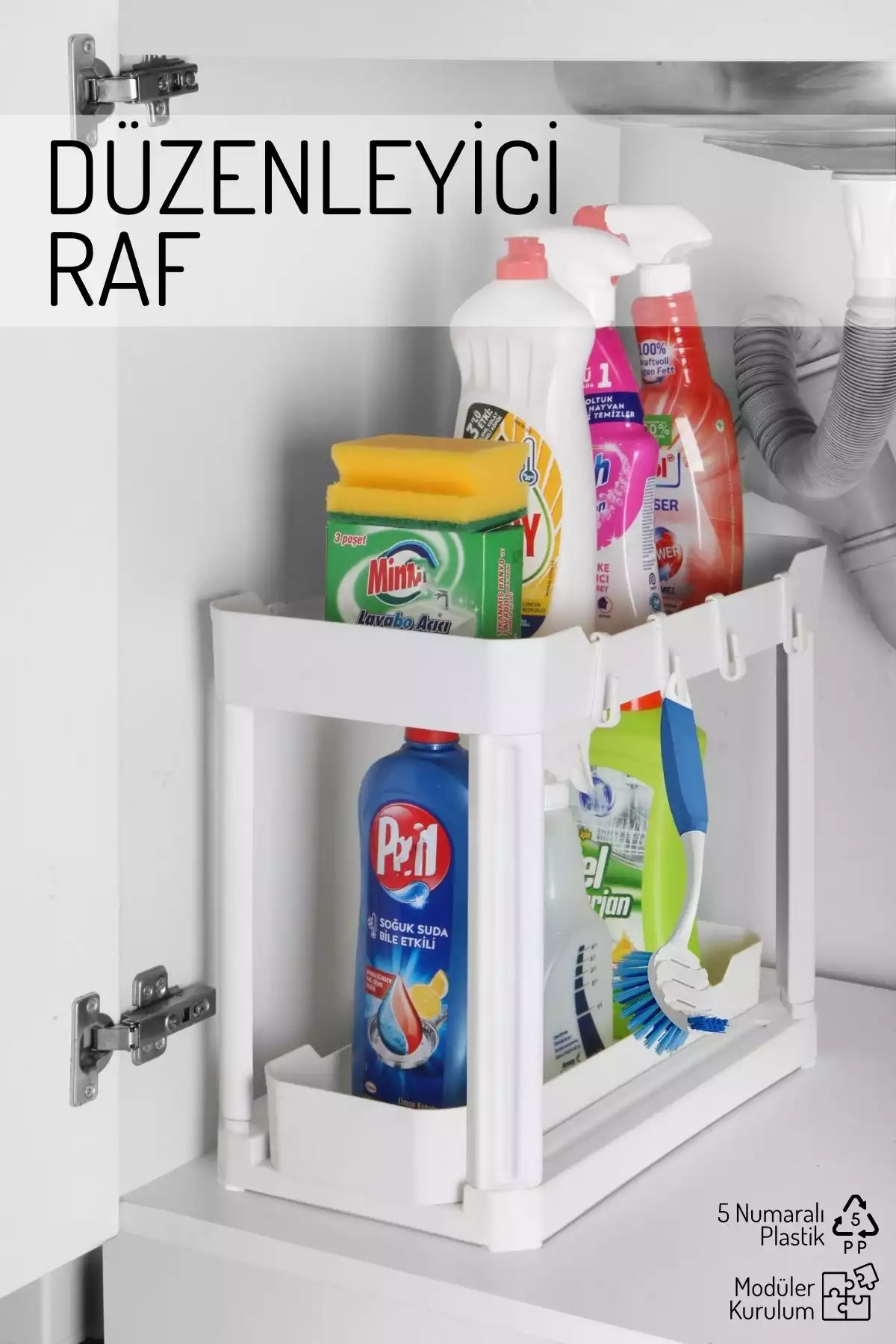 کابینت ، تنظیم کننده دو طبقه دار پیشخوان سفید رو برند Nandy Home کد 1753567874