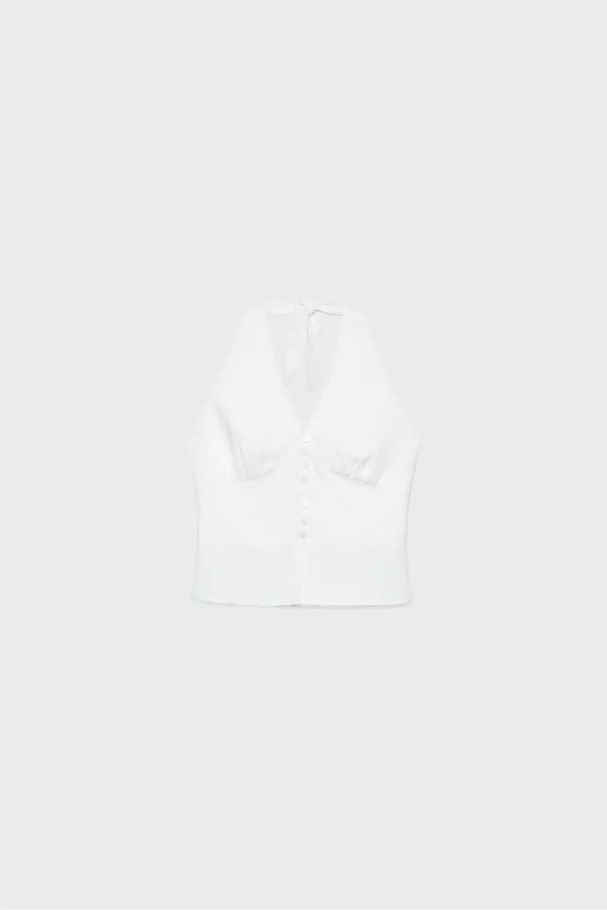 تاپ دکمهدار یقه کتان برند Stradivarius کد 1753737242
