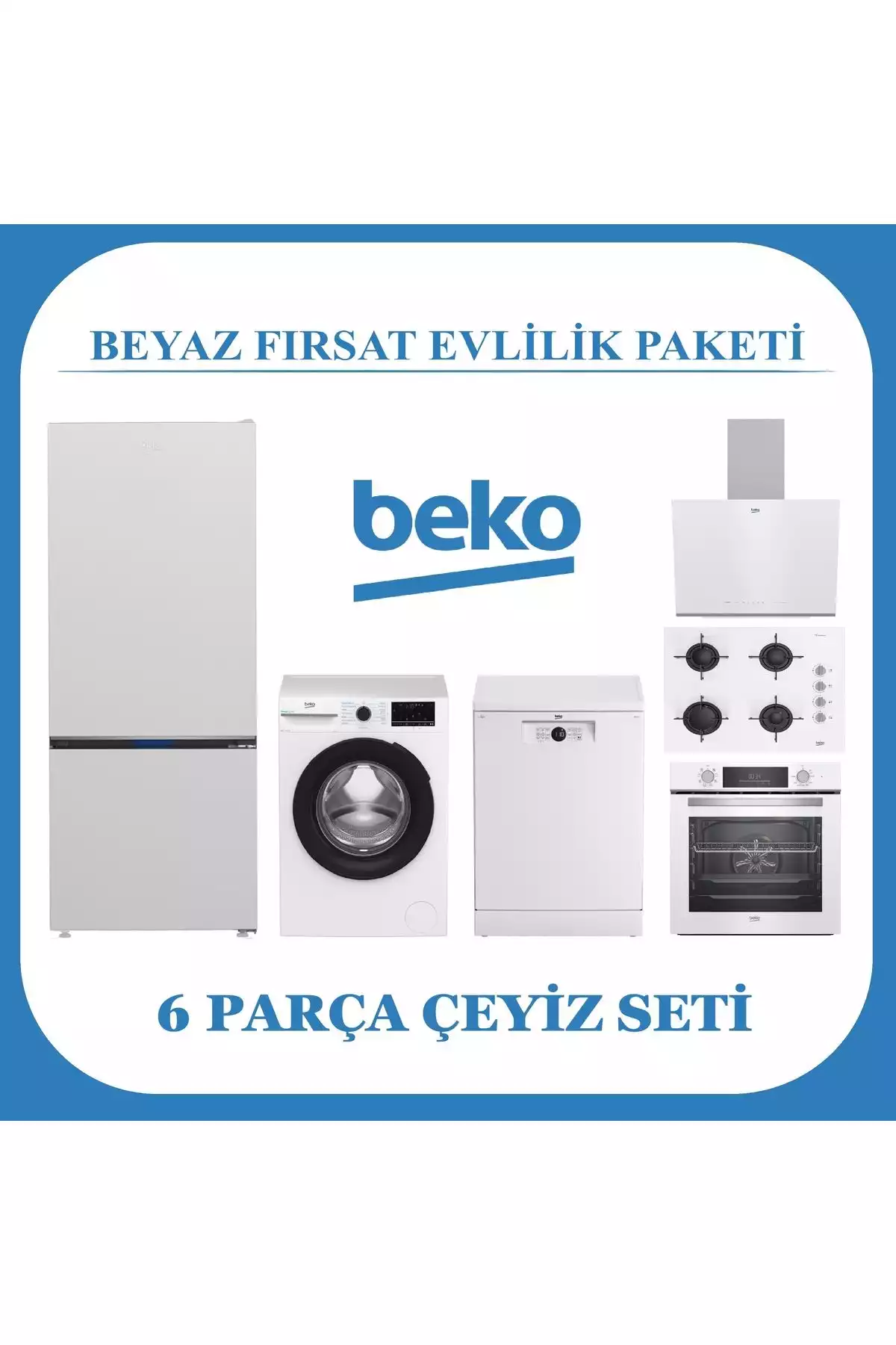 جهیزیه بسته فرصت ست 6تکه سفید برند Beko کد 1753523103