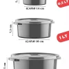 ظرف نگهداری مایکروویو گرد ست قابل استفاده خاکستری آنتراسیت در دیفیوزر برند Nandy Home کد 1753575070