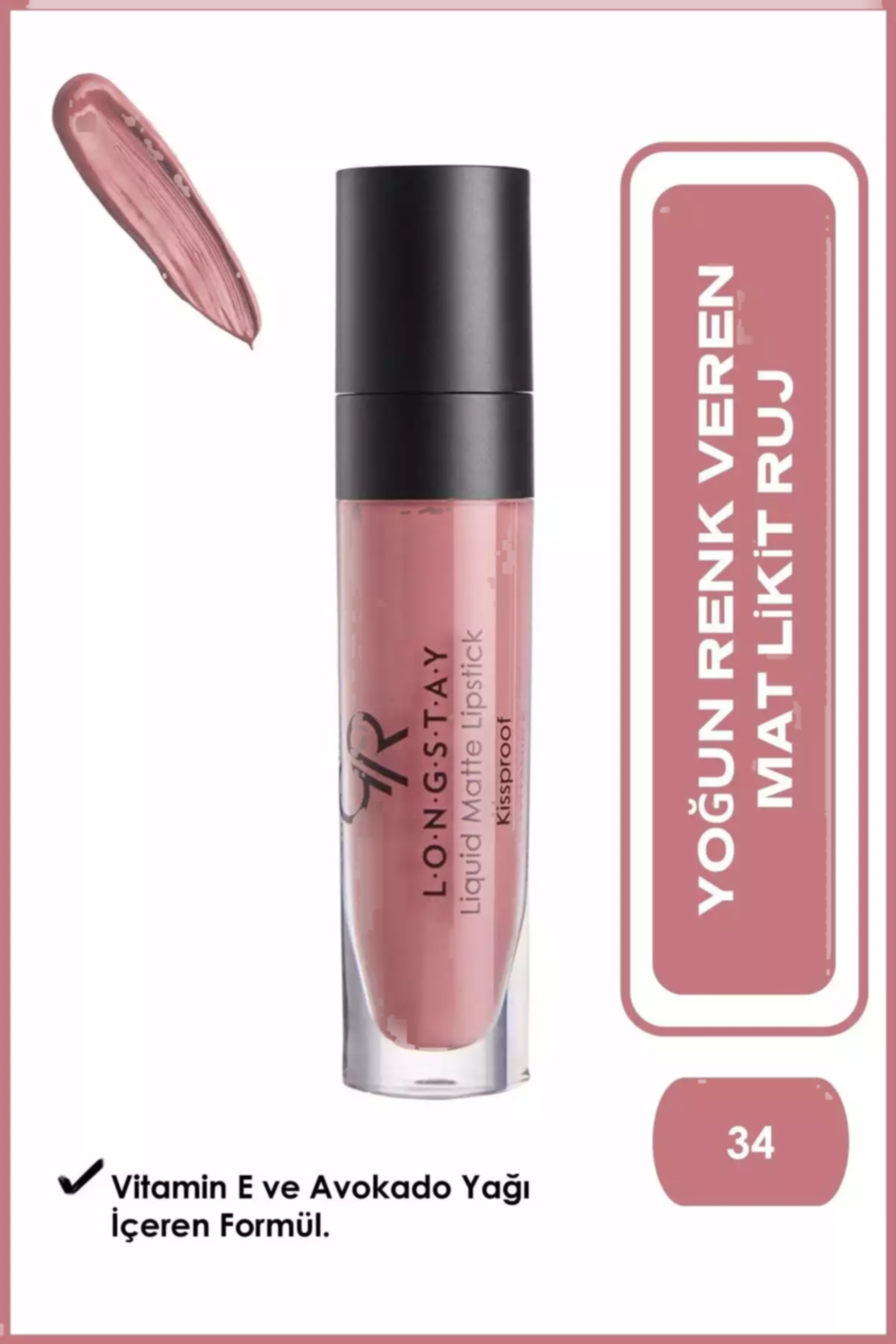 رژ مایع لب 5میلی لیتر ماندگار چرب 34آووکادو مات برند Golden Rose کد 1753780443