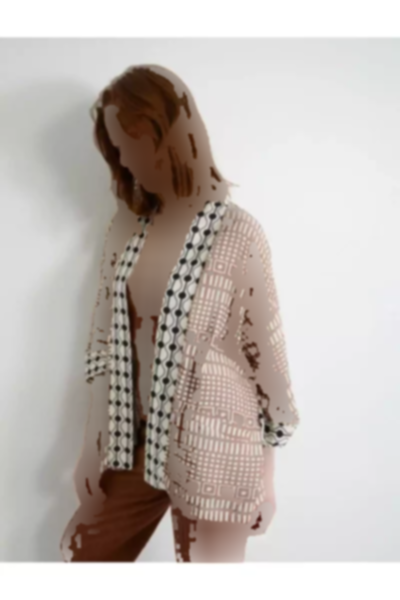 کیمونو جیب دار آستین گشاد کتان ابریشم مصنوعی نیم برند Koton کد 1752763386