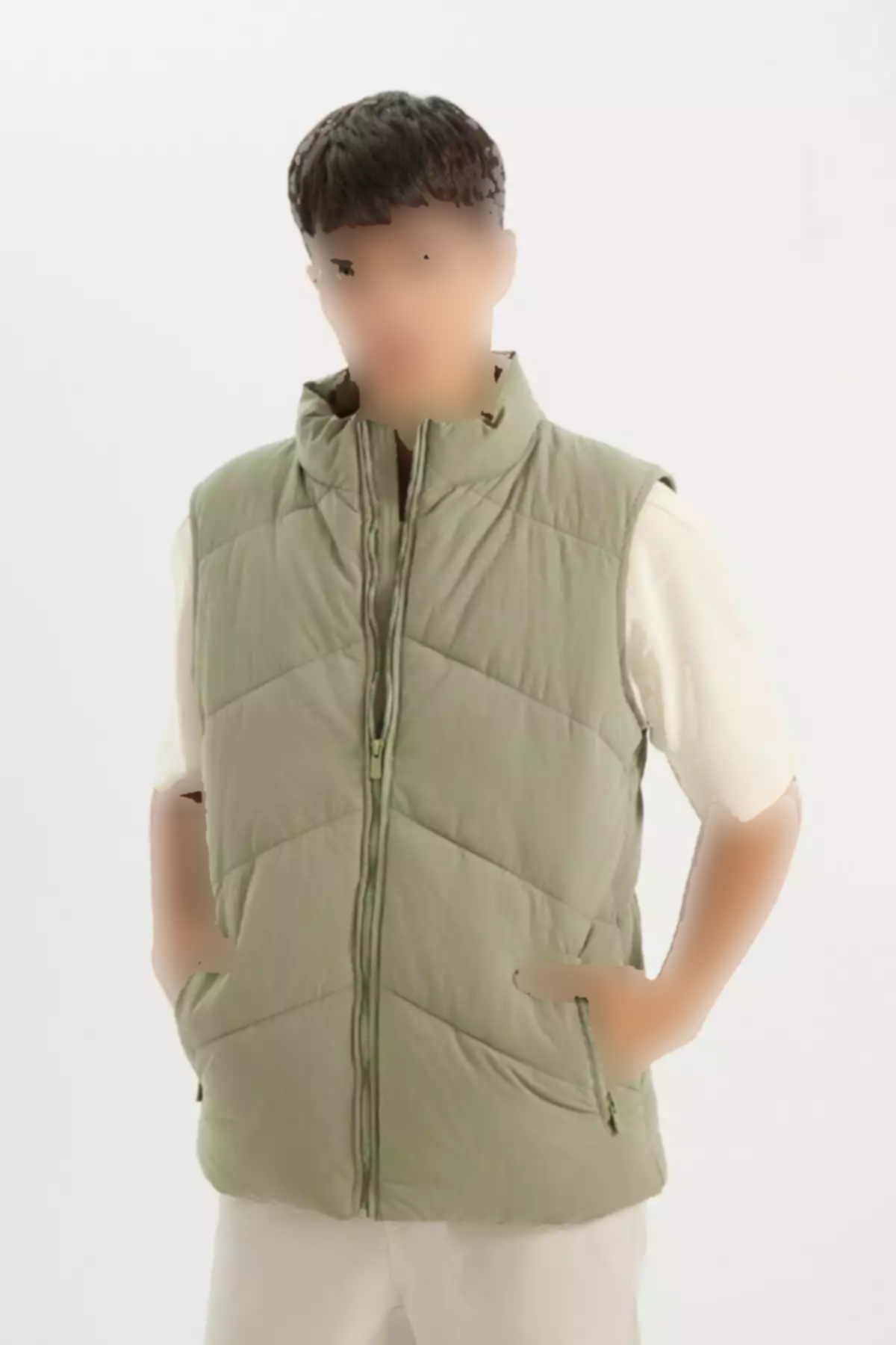 جلیقه جیب دار پنبه دوزی شده یقه ایستاده پفدار زیپدار برند Defacto کد 1753320125