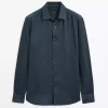 پیراهن اسلیم فیت 100کتان برند Massimo Dutti کد 1751491924