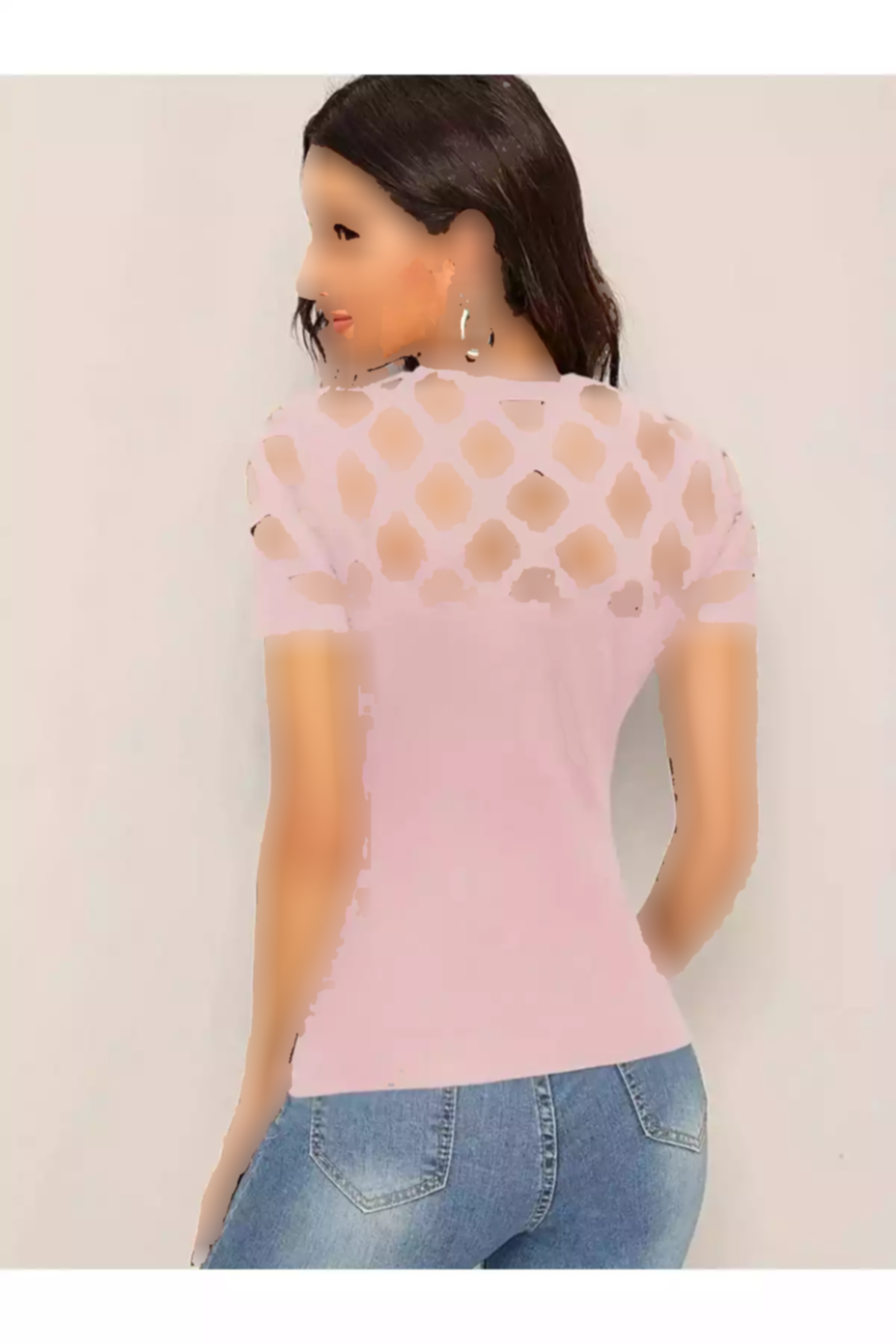 بلوز برش کرپ لیزر طرح آستین کوتاه وارداتی زنانه برند JANES کد 1753558866