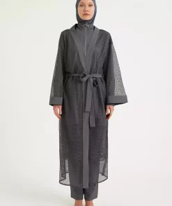 کیمونو ساحلی توری سبک دودی برند Marina کد 1753525865