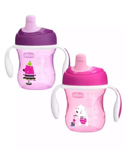 لیوان نیمه نرم دخترانه سه تایی برند Chicco کد 1753812669