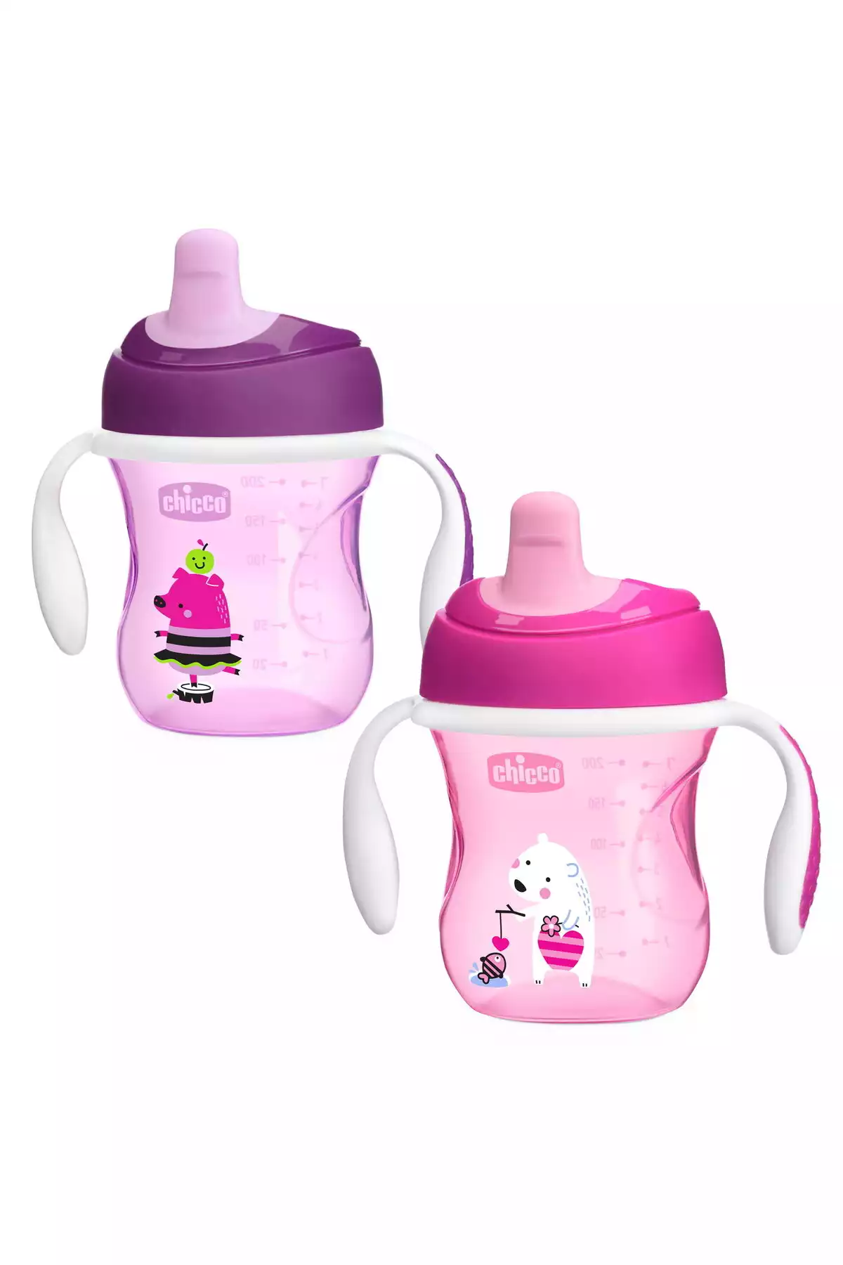 لیوان نیمه نرم دخترانه سه تایی برند Chicco کد 1753812669