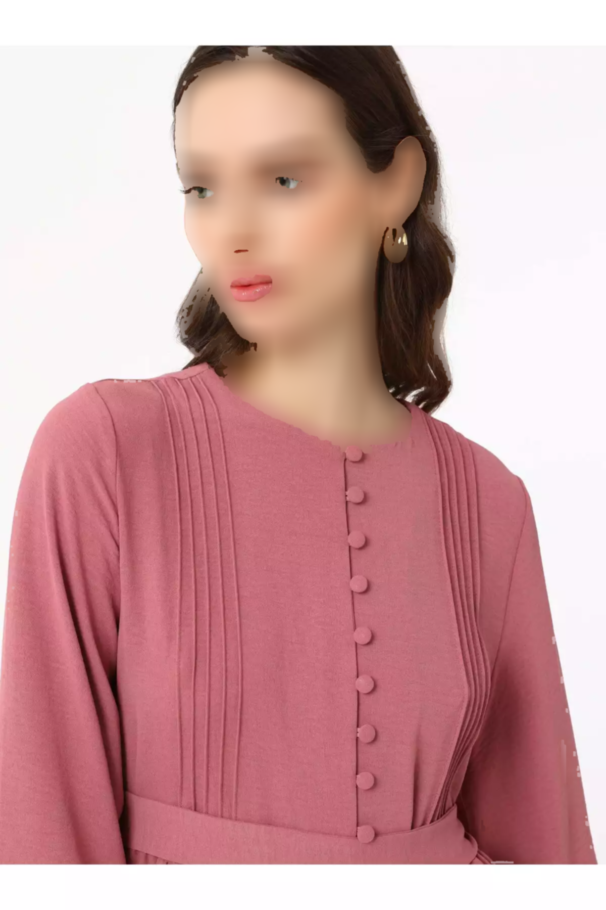 پیراهن دکمهدار طرحدار رنگ گل رز تیره روکش برند Refka کد 1753726866