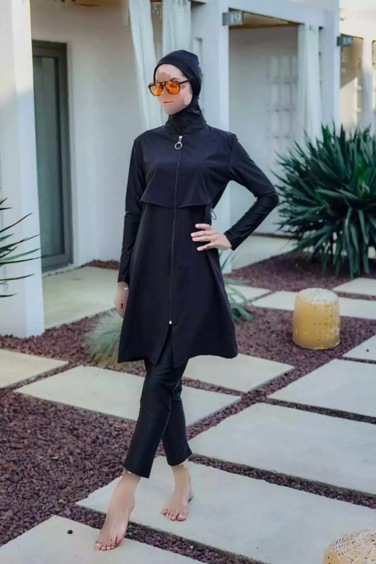 مایو اسلامی پوشیده کامل دربدار جلو سبک برند Remsa Mayo کد 1753763469