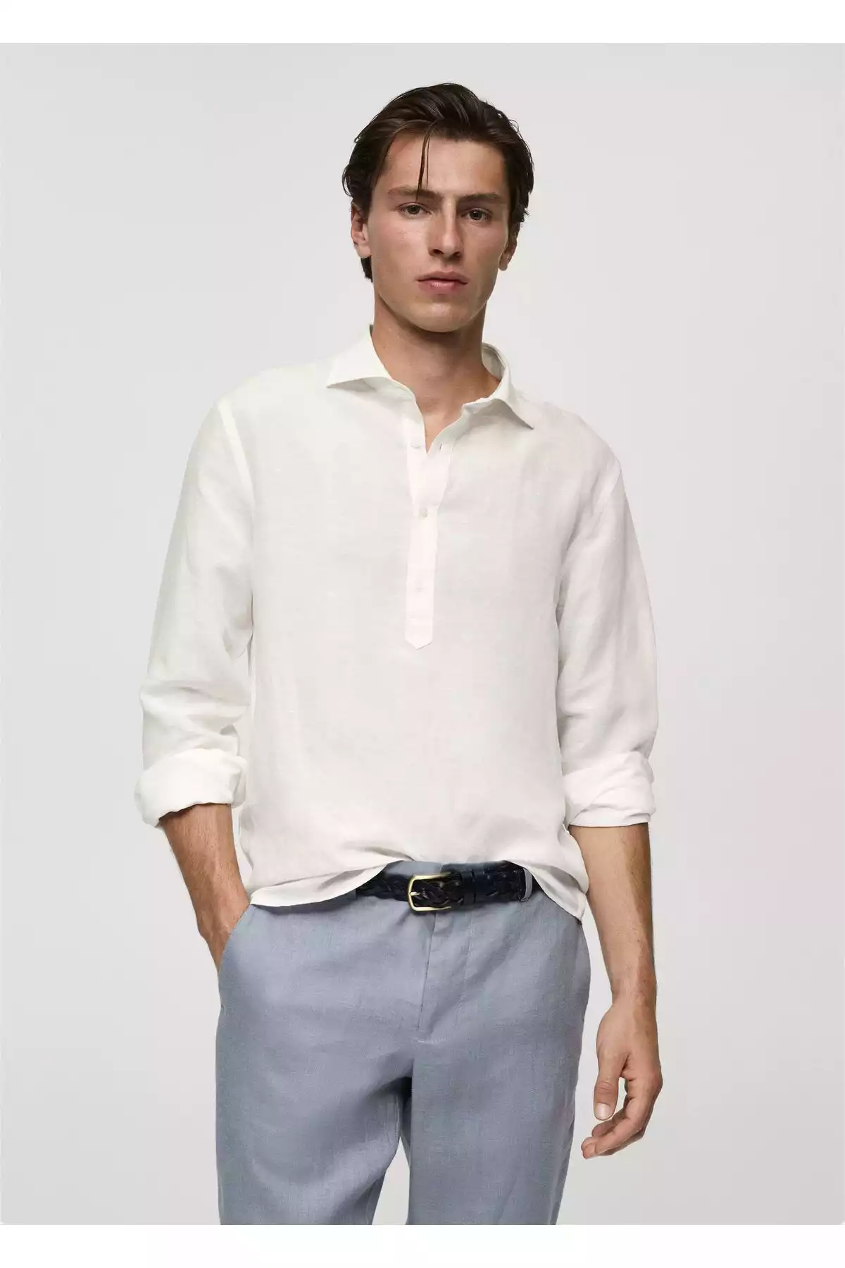 پیراهن طرحدار سفید مردانه برند MANGO کد 1751488264