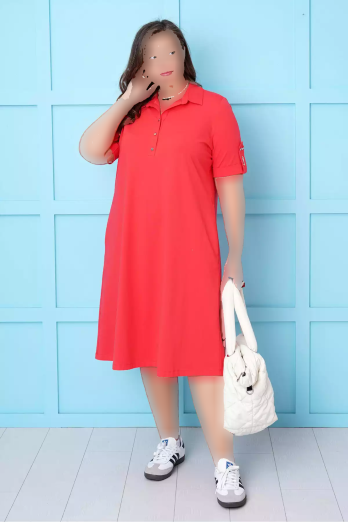 پیراهن پنبه یقه سه دکمه برند Büyük Moda کد 1753846927