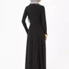 پیراهن پارچه یقه دار گرد رفکا مشکی برند Refka کد 1753361526
