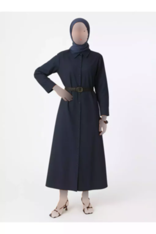 پیراهن دکمه دار پوپلین سرمه ای رفکا برند Refka کد 1753721473