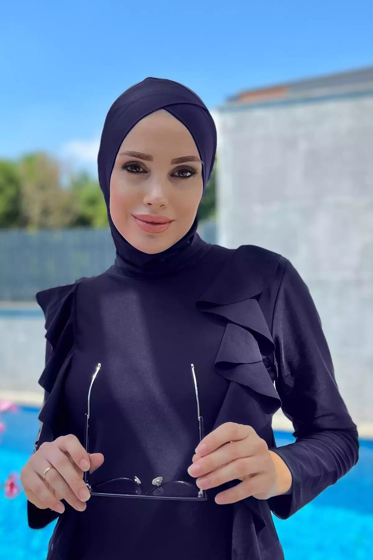 سربند مایو روسری ضربدری 6تیره سرمه ای برند Remsa Mayo کد 1753763466