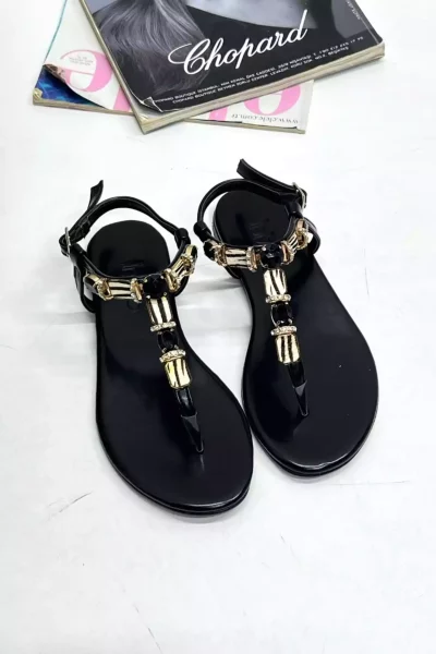 صندل نگین دار گورخری زنانه مشکی برند inizio کد 1753702871
