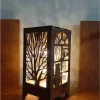 led آباژور باتری دار مطالعه کوچک لامپ برش چوب فرشته طراحی ویژه لیزر برند ALSHOP کد 1753579330