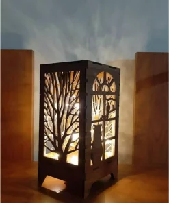 led آباژور باتری دار مطالعه کوچک لامپ برش چوب فرشته طراحی ویژه لیزر برند ALSHOP کد 1753579330