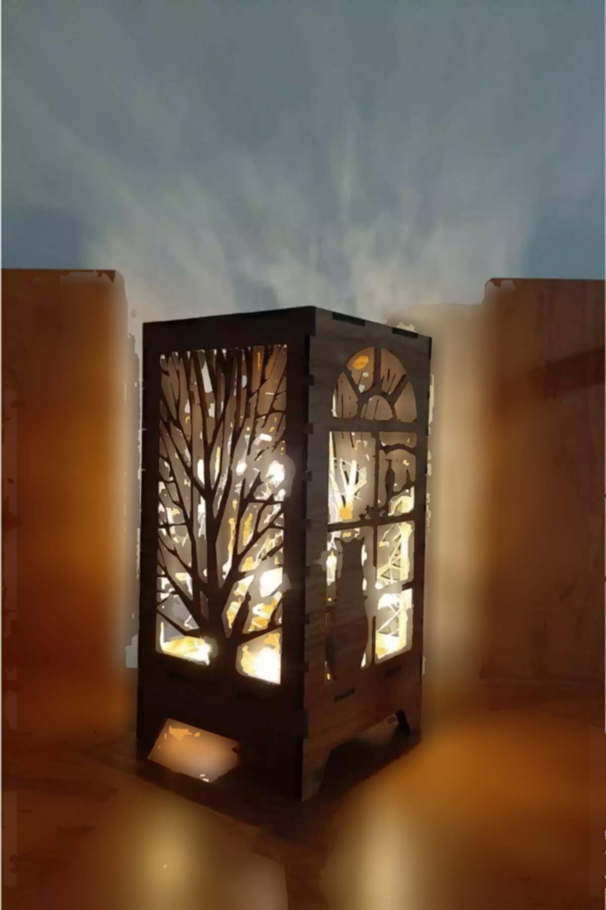 led آباژور باتری دار مطالعه کوچک لامپ برش چوب فرشته طراحی ویژه لیزر برند ALSHOP کد 1753579330