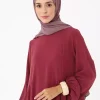 پیراهن برش گشاد طرحدار چیندار بنفش رفکا برند Refka کد 1753723331
