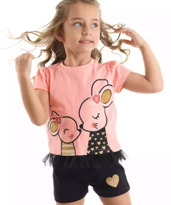 ست شلوارک تیشرت موش دخترانه برند Denokids کد 1753823530