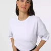 ساده شانه باز افتاده یقه گرد سفید رفکا تیشرت زنانه برند Refka کد 1753723270