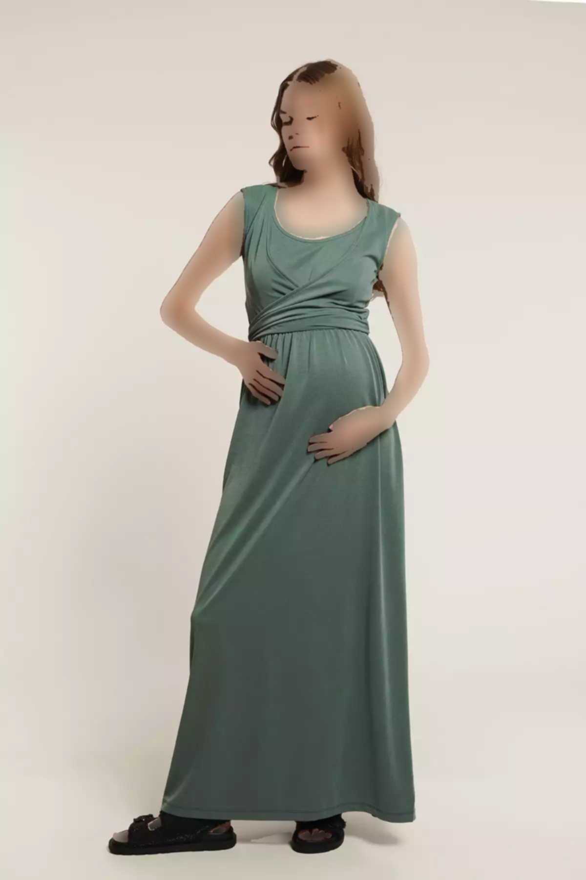 پیراهن شیردهی سبز بارداری نیکول برند Lyn Mama کد 1753850585