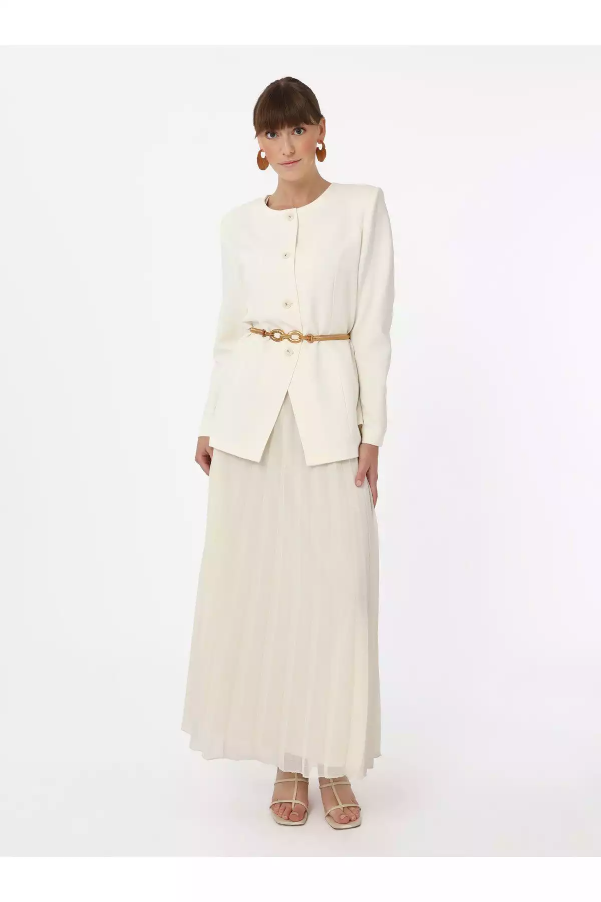 دامن شیفون پلیسه دار شیری رفکا برند Refka کد 1753723268