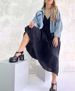 صندل پاشنه کلفت زنانه مشکی برند inizio کد 1753702865