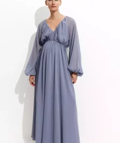 پیراهن آستین دار ماکسی بالنی برند H&M کد 1752537783
