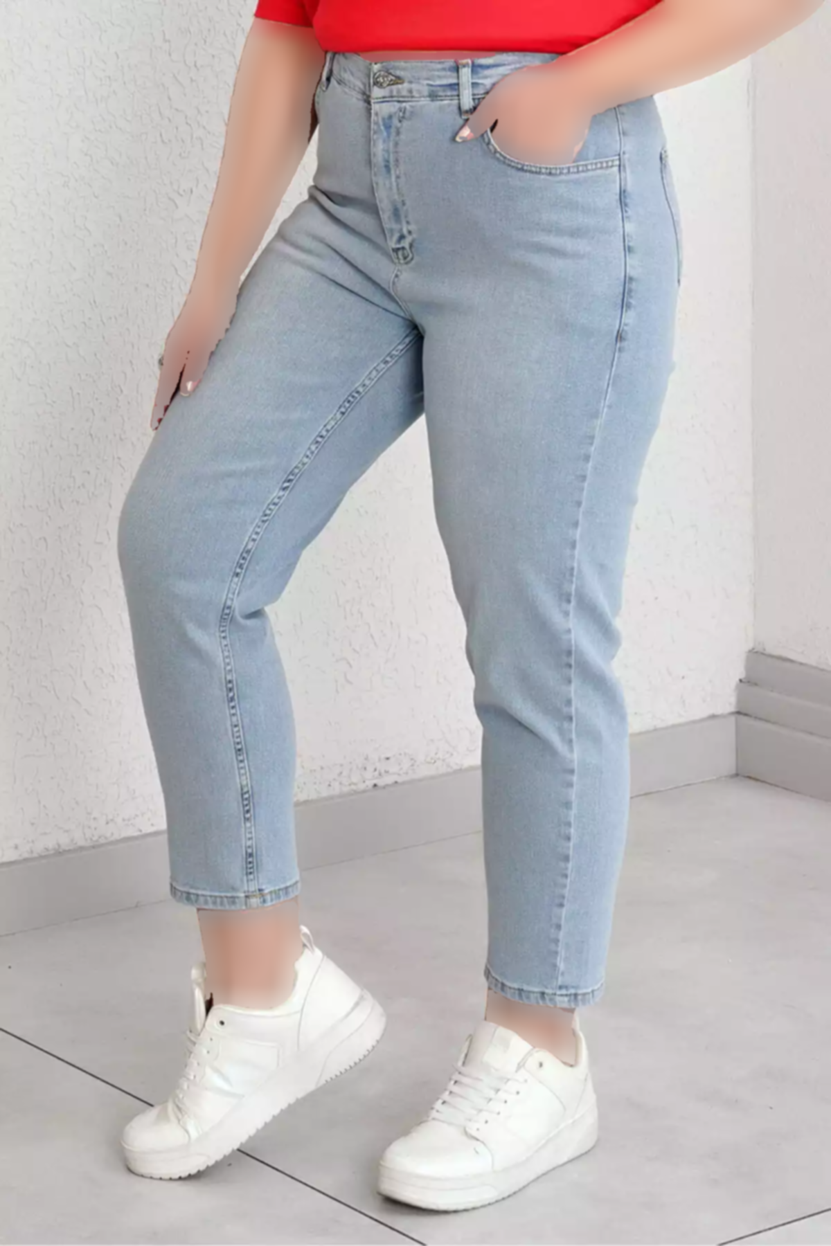 جین دور کمر بلند مام برند Büyük Moda کد 1753846873