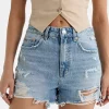 شلوارک جین برند Stradivarius کد 1753357345