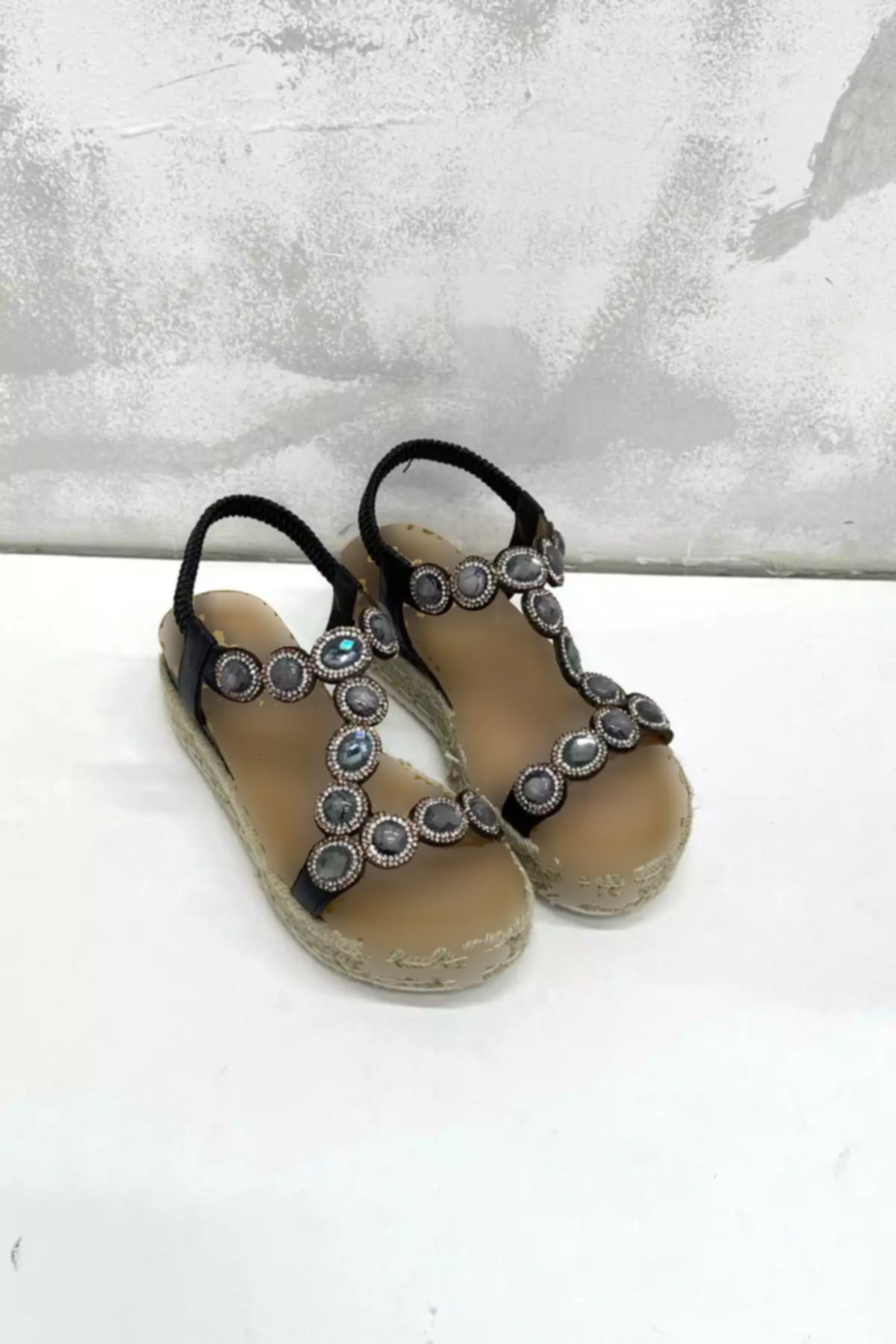 صندل کف حصیری زنانه مشکی برند inizio کد 1753715466