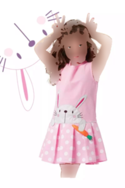 پیراهن خالدار تابستانی بدون آستین صورتی دخترانه برند Denokids کد 1753832522