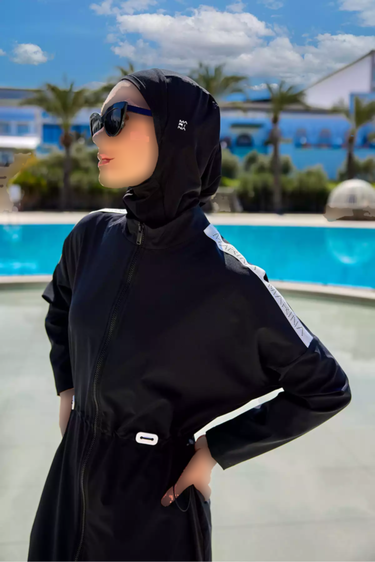 مایو اسلامی پوشیده کامل با درپوش مشکی برند Marina کد 1753525871