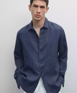 پیراهن متناسب کتان برند Massimo Dutti کد 1751488328