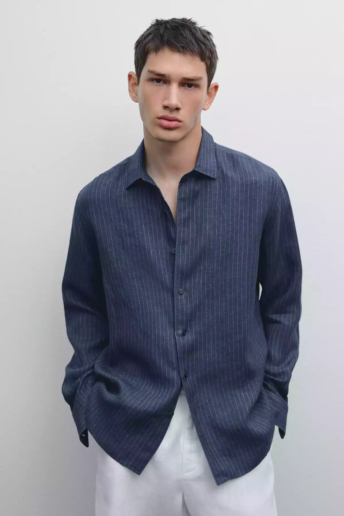 پیراهن متناسب کتان برند Massimo Dutti کد 1751488328