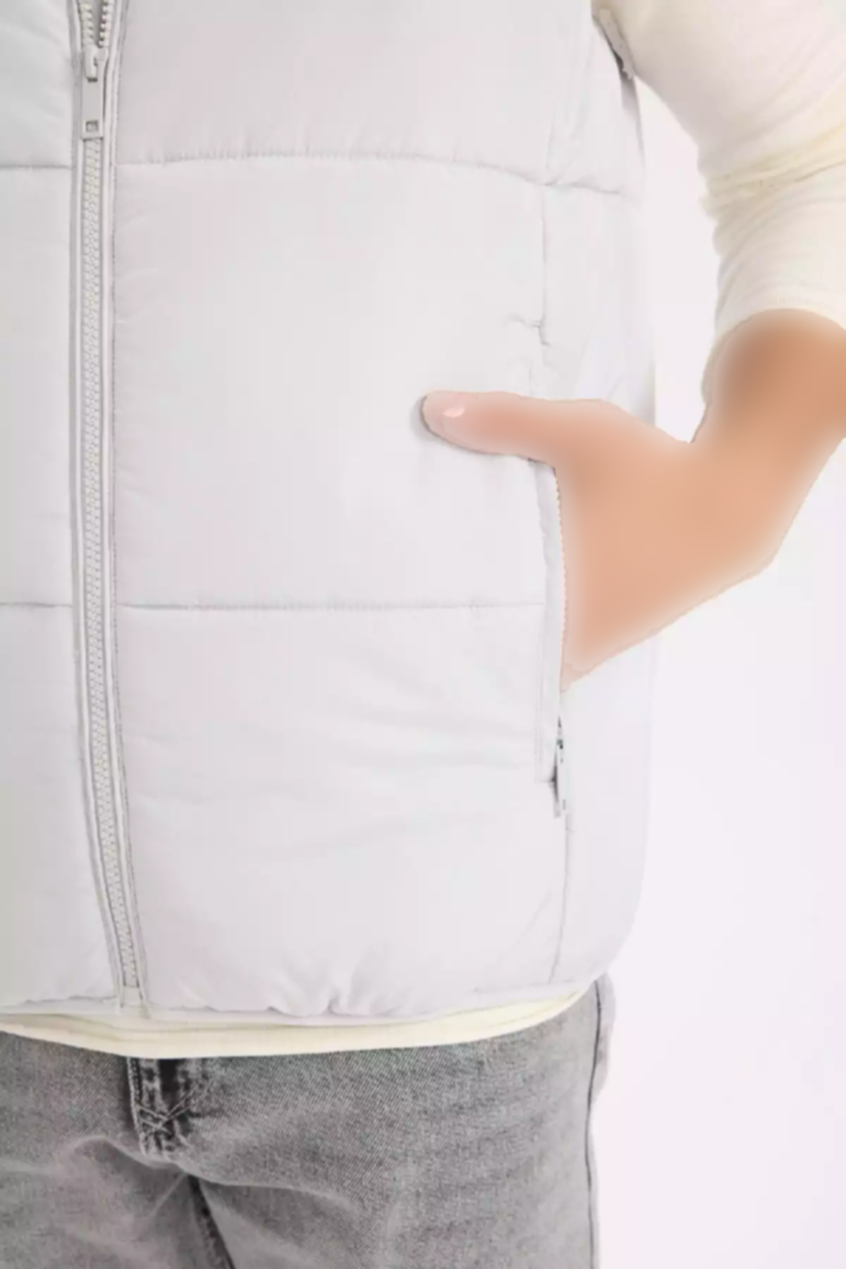 جلیقه متناسب پفدار یقه ایستاده زیپدار برند Defacto کد 1753320132