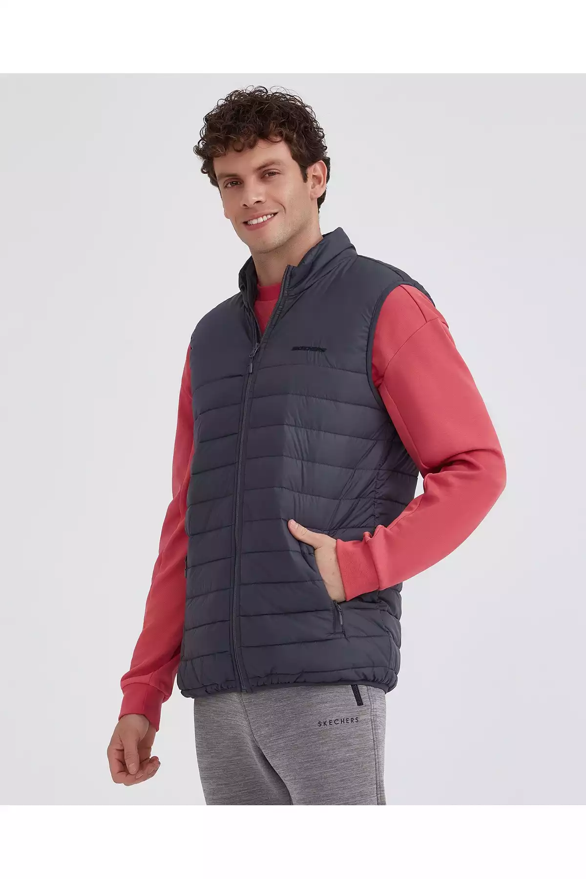 جلیقه طوسی مردانه m برند Skechers کد 1753266849