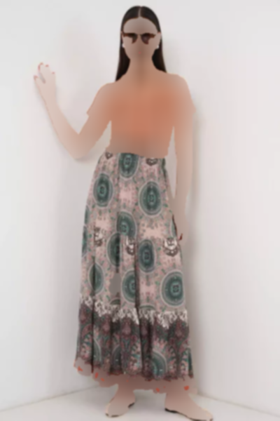 دامن بلند 1898طرح‎دار سبز زمردی برند Bigdart کد 1753608068