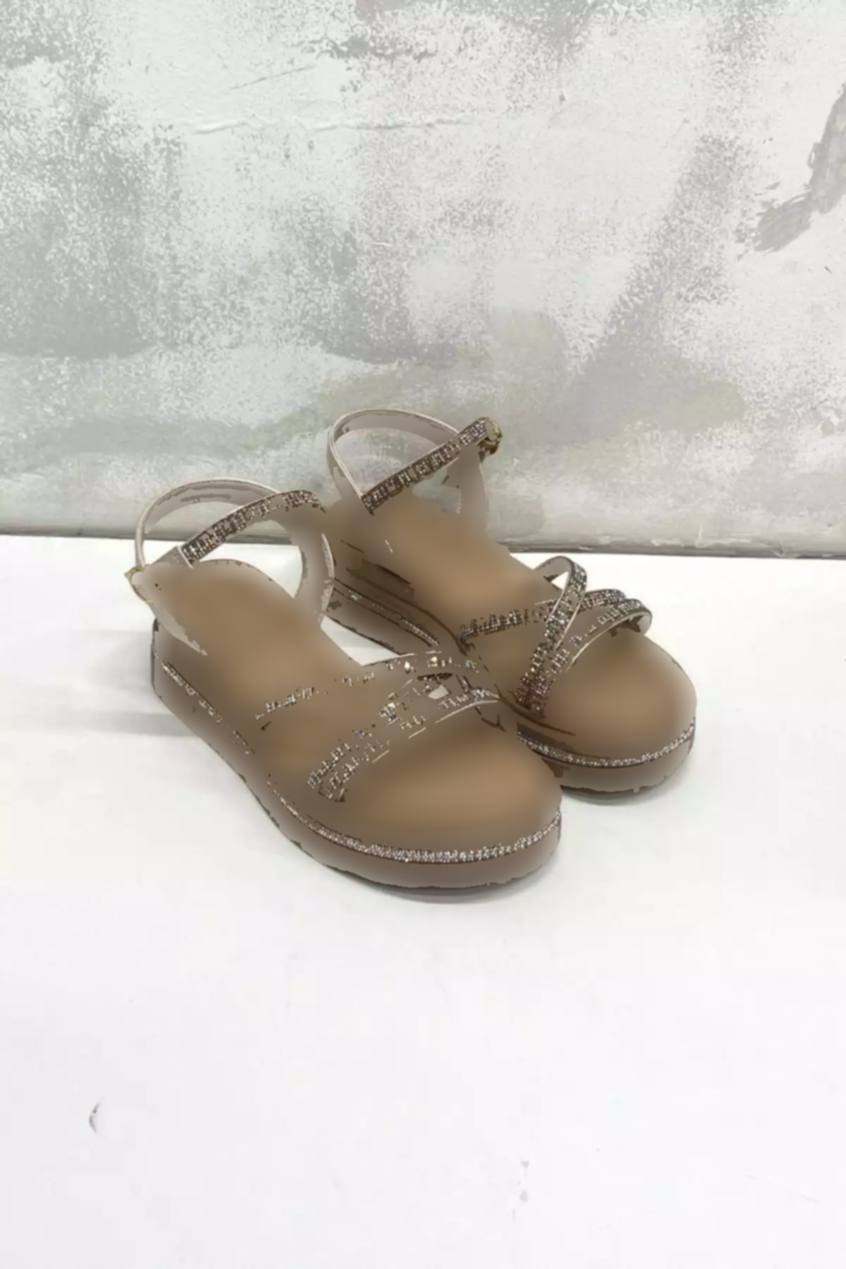 صندل کف کلفت نگین دار بژ زنانه برند inizio کد 1753716671